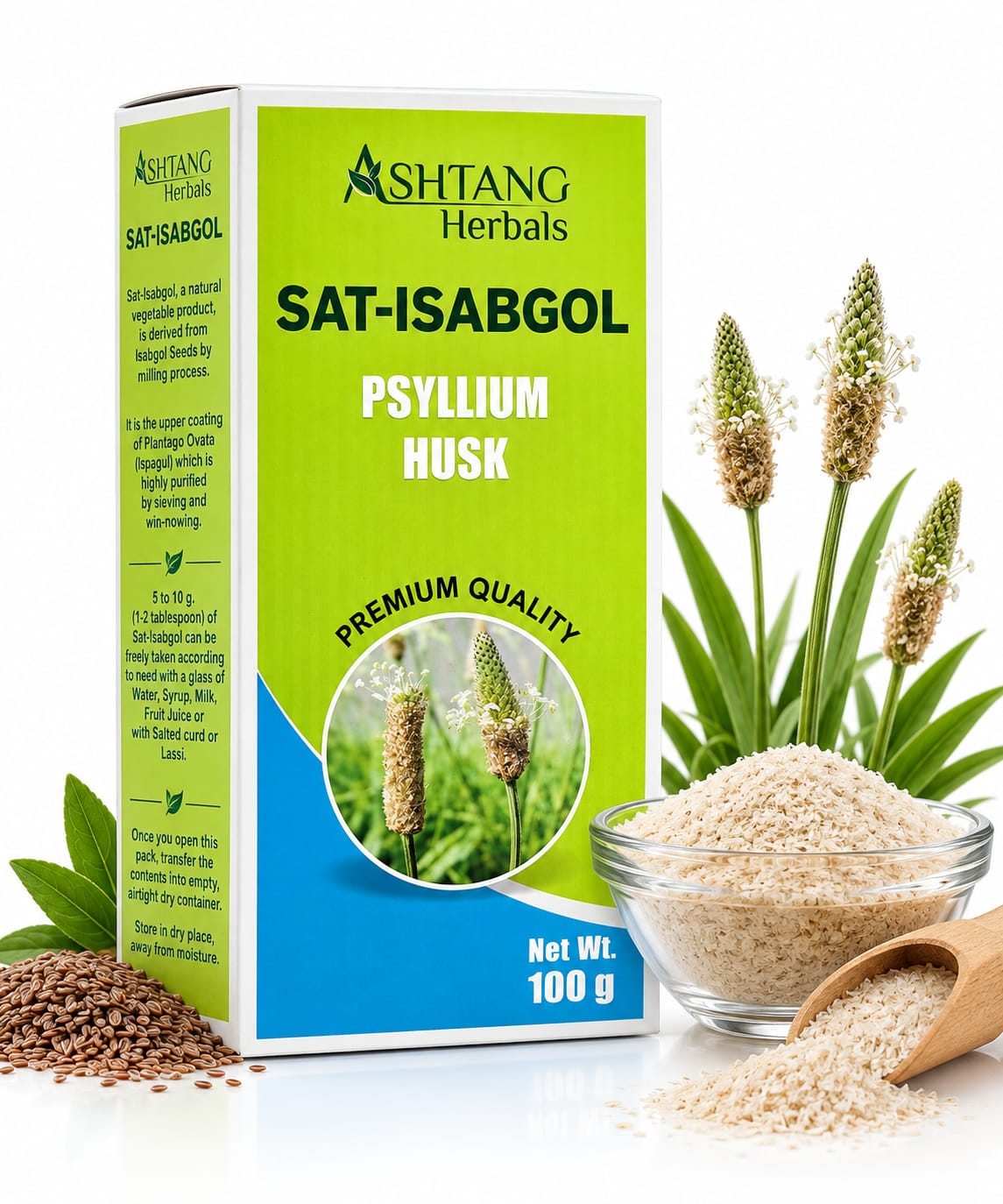 Ashtang Herbals Sat-Isabgol | Psyllium Husk | Plantago ovata | Natural Dietary Fibre