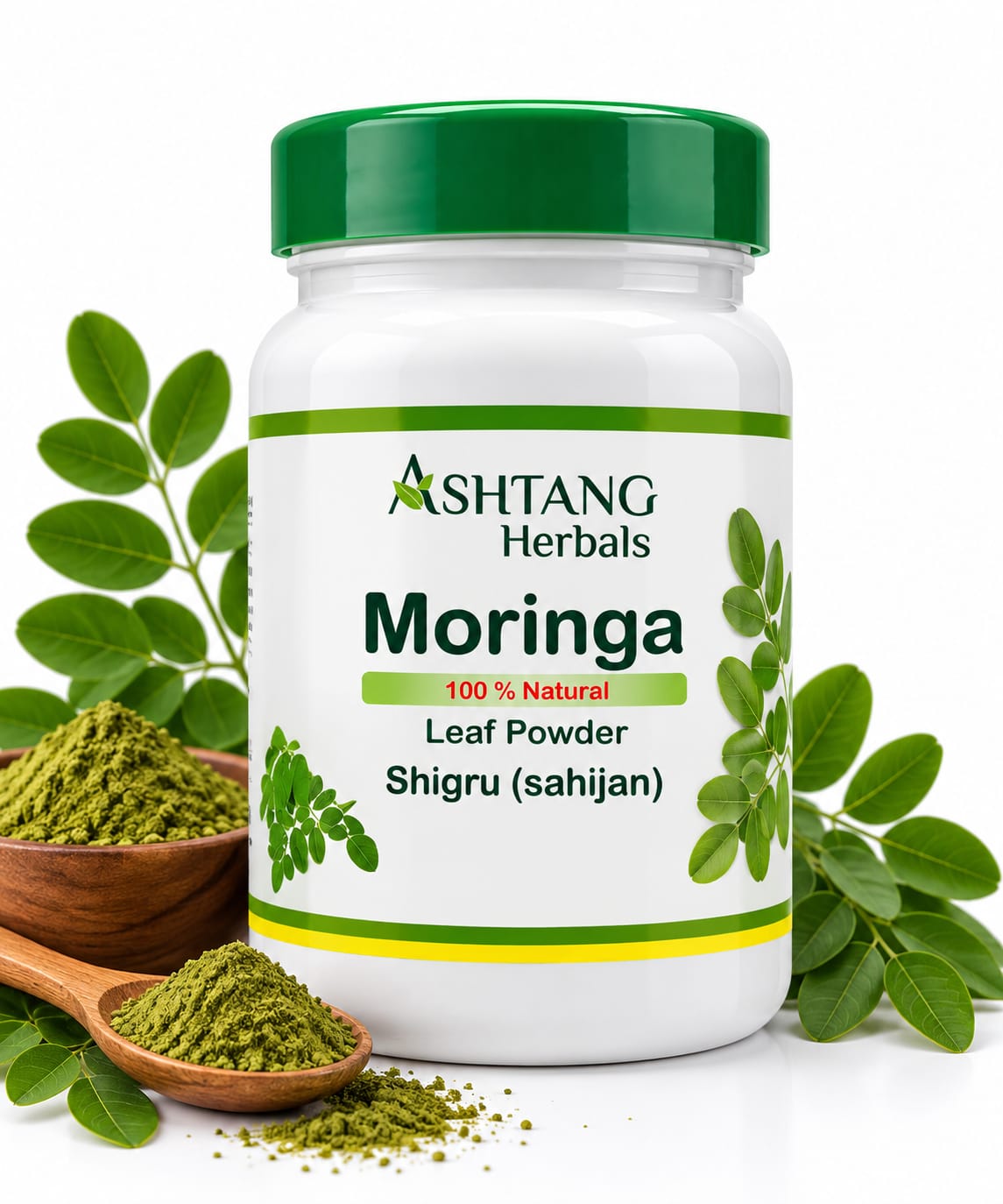 Ashtang Herbals Moringa Leaf Powder | Shigru (Sahajan) | Moringa oleifera Leaf Powder | 100% Natural Herbal Powder